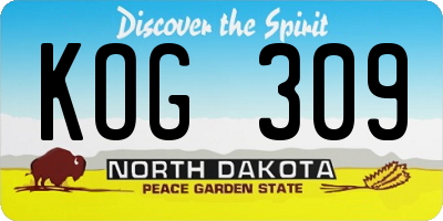 ND license plate KOG309
