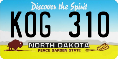 ND license plate KOG310