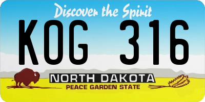 ND license plate KOG316