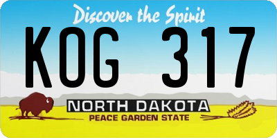ND license plate KOG317