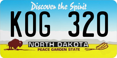 ND license plate KOG320