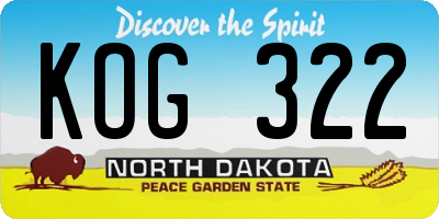 ND license plate KOG322