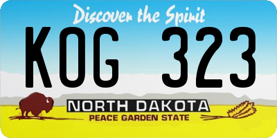 ND license plate KOG323