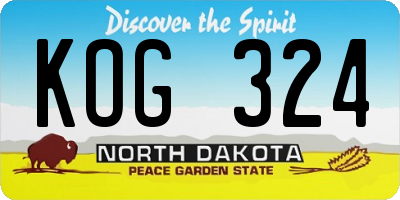 ND license plate KOG324
