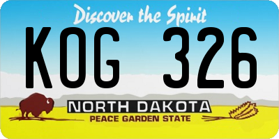 ND license plate KOG326