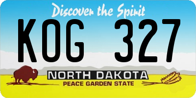 ND license plate KOG327