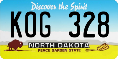 ND license plate KOG328