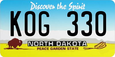 ND license plate KOG330