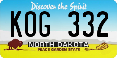 ND license plate KOG332