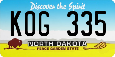 ND license plate KOG335
