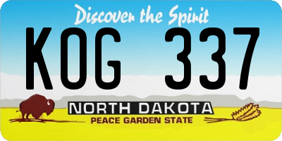 ND license plate KOG337