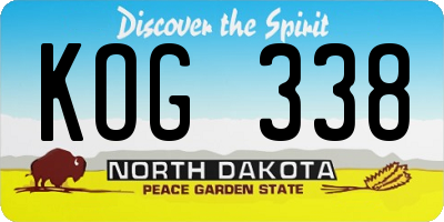 ND license plate KOG338