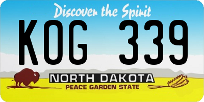 ND license plate KOG339