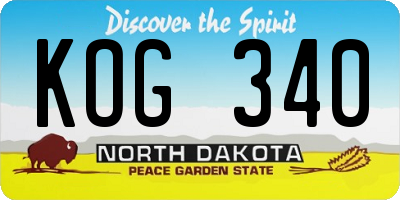 ND license plate KOG340