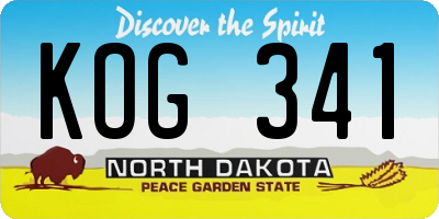 ND license plate KOG341
