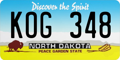 ND license plate KOG348