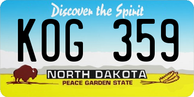 ND license plate KOG359