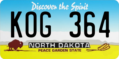 ND license plate KOG364