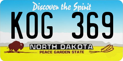 ND license plate KOG369