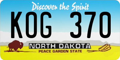 ND license plate KOG370
