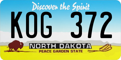ND license plate KOG372