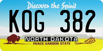 ND license plate KOG382