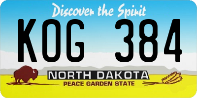 ND license plate KOG384