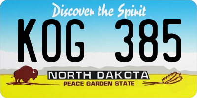 ND license plate KOG385
