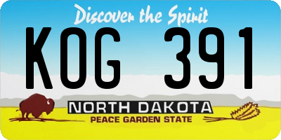 ND license plate KOG391