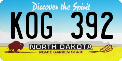 ND license plate KOG392
