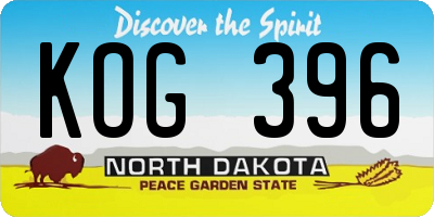 ND license plate KOG396