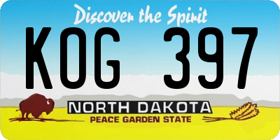 ND license plate KOG397