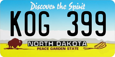 ND license plate KOG399