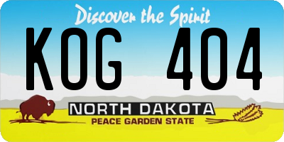 ND license plate KOG404
