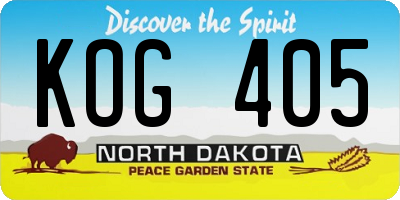 ND license plate KOG405