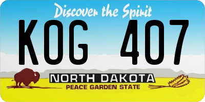 ND license plate KOG407