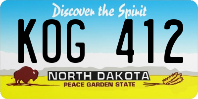 ND license plate KOG412