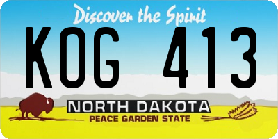 ND license plate KOG413