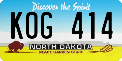 ND license plate KOG414
