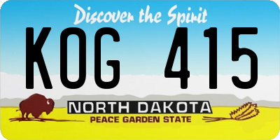 ND license plate KOG415