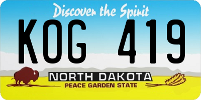 ND license plate KOG419