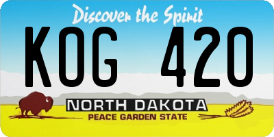 ND license plate KOG420