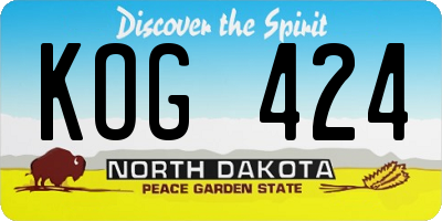 ND license plate KOG424