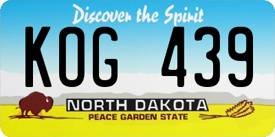 ND license plate KOG439