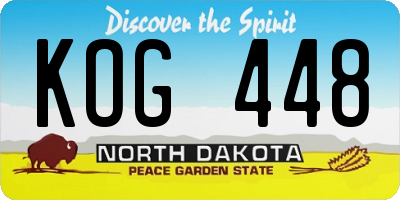 ND license plate KOG448