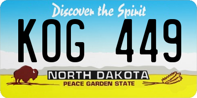 ND license plate KOG449
