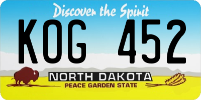 ND license plate KOG452