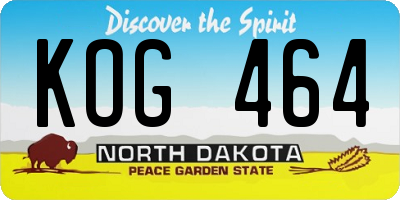 ND license plate KOG464