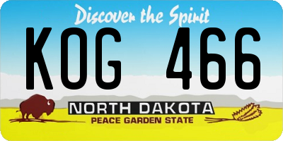 ND license plate KOG466