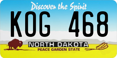 ND license plate KOG468